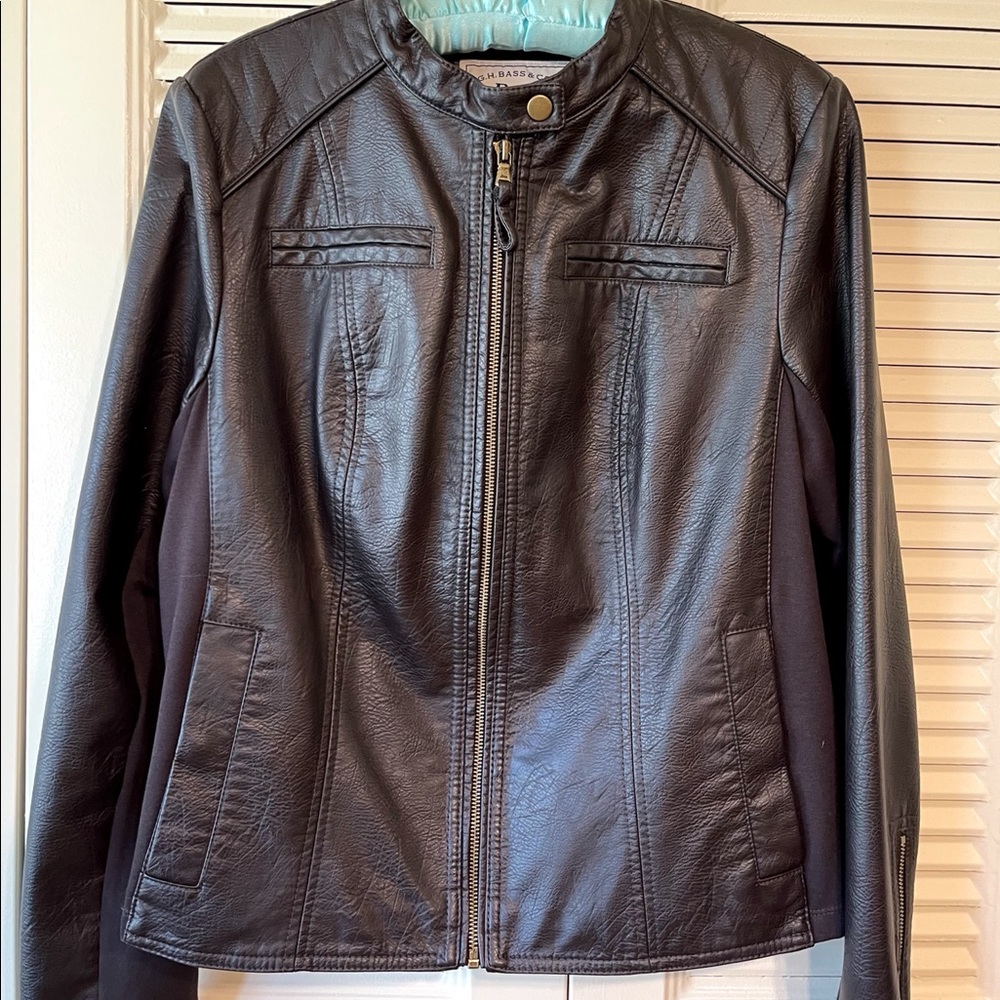 G.H. Bass & Co Faux Leather Moto Jacket.